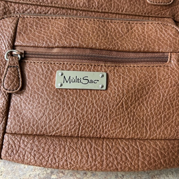 Multi-Sac Brown Vegan Pebbled Leather Purse with lots of storage spaces - Picture 3 of 13